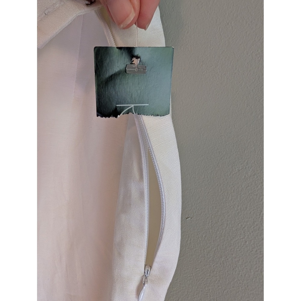 NWT Kasper White Linen Blend Straight Leg Lined Dress Pants Size 12 Side Zip - Picture 6 of 11